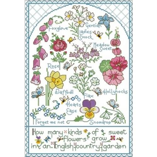 Spring flowers patterns Counted Cross Stitch 11CT 14CT 18CT DIY Chinese Cross Stitch Kits Embroidery Needlework Sets