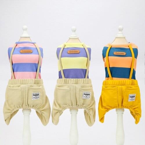 New Dog Jumpsuit for Small Medium Dogs Cute Button French Bulldog Clothes Teddy Yorkie Clothing Autumn Dogs Pets Costume