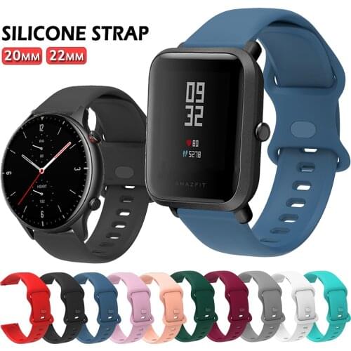 Sport Silicone Straps For Xiaomi Huami Amazfit Bip S U Lite Smart Watch Band Replace Bracelet For Amazfit GTS 2E 2 Mini Correa
