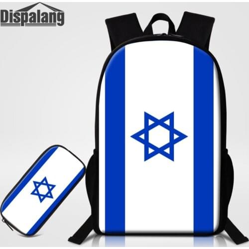 Dispalang 3D National Flag Children School Bags Pencil Case 2 PCS Boys Backpack Student Casual Travel Bag Mochila Men New Rugzak