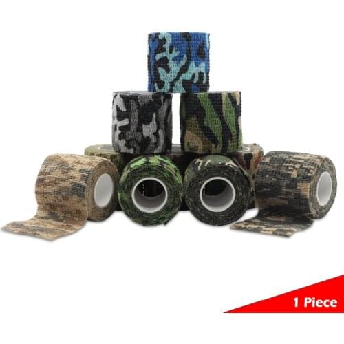 5CM * 4.5M) Self-adhesive Camouflage Stretch Bandage Tactical Non-woven Tape for Rifle Gun Flashlight First Aid Health Care