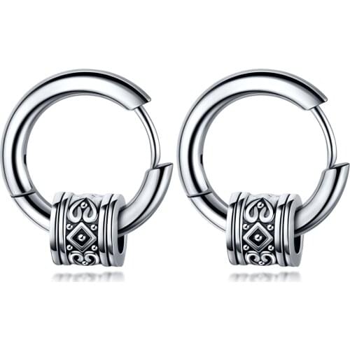 2020 Vintage Punk Stainless Steel Hoop Earrings For Men Women Fashion Small Hip Hop Korean Jewelry Accessories Earring Wholesale
