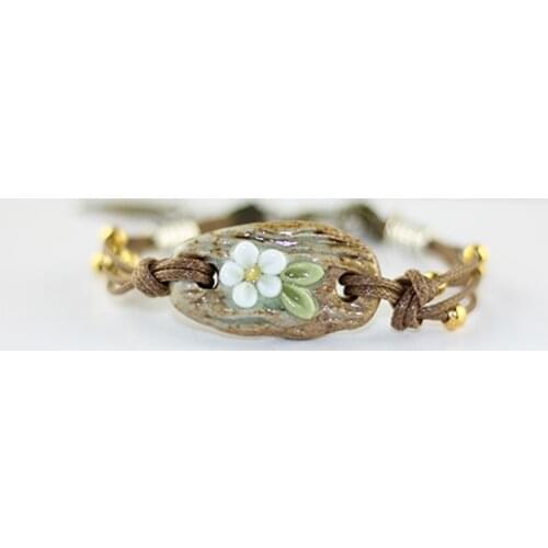 Traditional Boondoggle Colored Glaze Ceramic Bracelets Beads Folk Style Womens Fashion Jewelry Free Shipping #1880