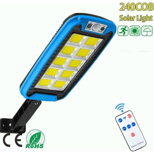 Solar Street Light PIR Motion Sensor Solar Lights Outdoor Waterproof Wall Lamp For Garden Pathway Yard With Remote Control Lamp