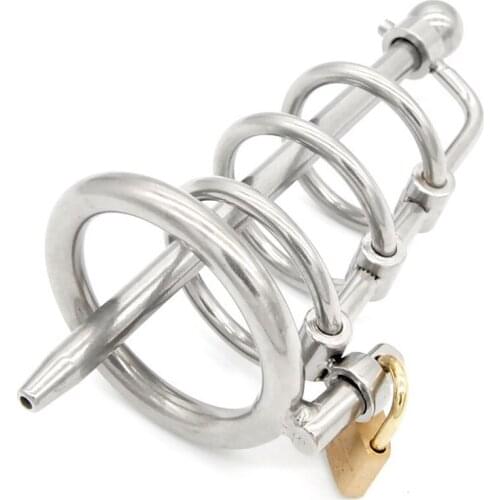 Stainless Steel Urethral Sound Chastity Device Metal Cock Ring Penis Lock Urethral Dilators Penis Plugs Sex Toys For Men