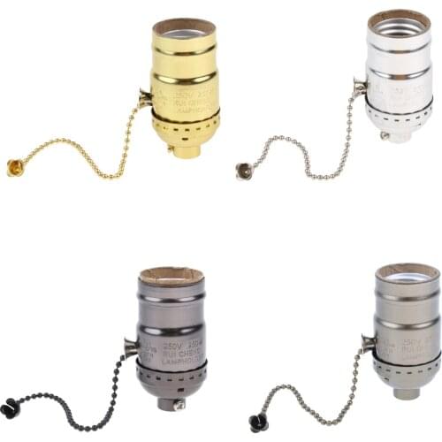 Vintage E26/E27 Aluminum Shell Pendant Lamp Holder Chain Style For Screw Bulb Accessories