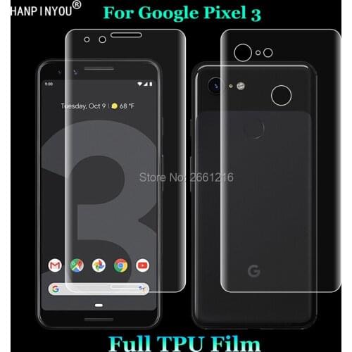 For Google Pixel 3 5.4" 2 Pcs = Front + Back Slim Full Cover Soft TPU Film Explosion-proof Screen Protector (Not Tempered Glass)