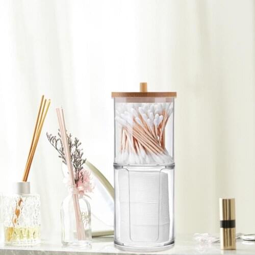 Cosmetic Storage Box Transparent Convenient Simple Makeup Cotton Pad Swabs Organizer Storage Box for Home