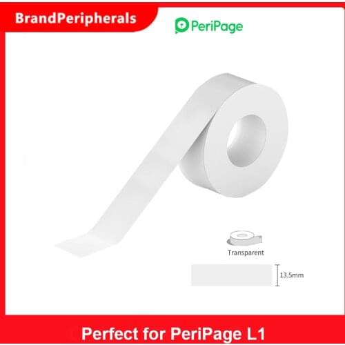 1 Roll Transparent Label Paper Sticky Tape Adhesive Paper Waterproof Oil-proof Tear-proof for PeriPage L1 Pocket Label Maker