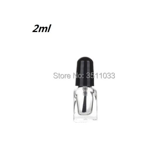 100pcs Mini 2ML Transparent Glass Nail Polish Bottle Clear Nail Emamel Packaging Bottle, Manicure oil Bottle, Clear Empty Vial