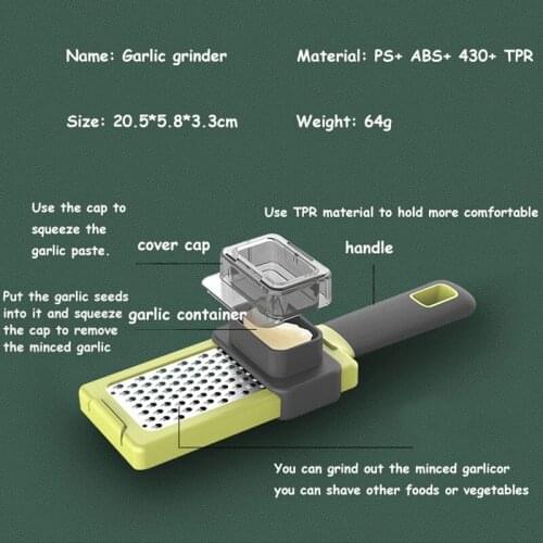 2021 New Home Ginger Grinding Grater Cutting Garlic Grinder Vegetable Chopper Planer Slicer Multi Function Kitchen Accessories