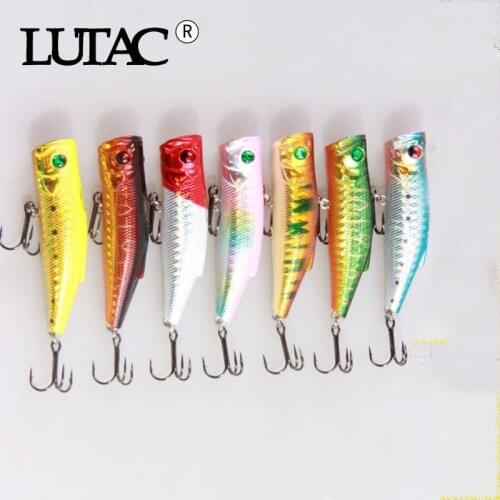 6 pcs mixed color popper lure hard bait poper bait topwater fishing lures