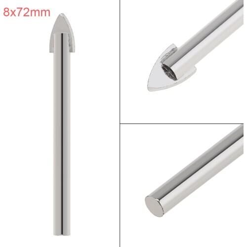 8x72mm Glass Marble Porcelain Spear Head Ceramic Tile Glass Spade Drill Bits Electric Drill Tools for Woodworking Wood Drilling