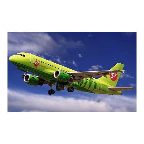 Airbus A-319 S7 Airlines Siberia takeoff flying sky summer clouds Home Decoration Canvas Poster