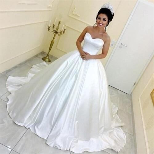 ANGELSBRIDEP Sweetheart Ball Gown Wedding Dresses Vestido De Noiva Simple Designer Court Train Formal Bridal Gown Hot Sale
