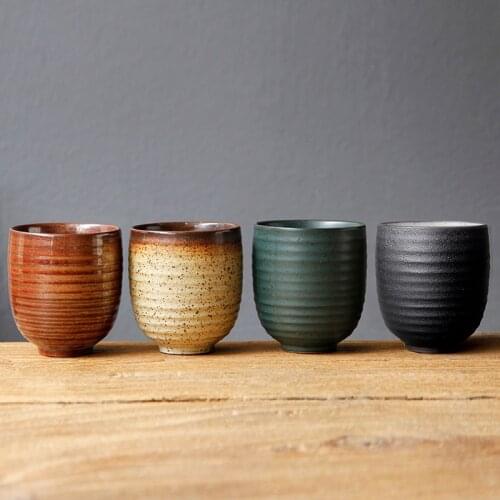 CHANSHOVA Chinese retro style Matte texture Ceramic 170/180ml Teacup Coffee cup Coarse pottery Tea set H382