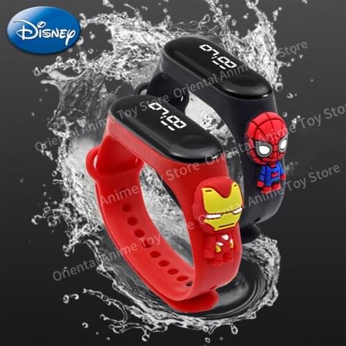 Disney Mickey Digital Watch Spiderman iron Man Stitch Childrens Doll Electronic Bracelet Student LED Sports Electronic Watch