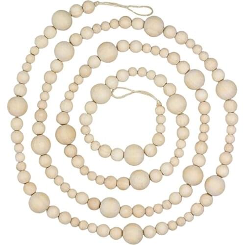 7Ft Wooden Beaded Garland Farmhouse Home Decor Rustic Country Natural Holiday Christmas Tree Garland Boho Decorations CNIM Hot