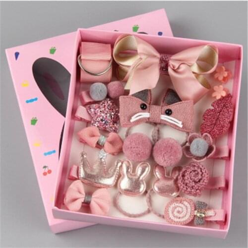 Childrens Hair Accessories 18 Pcs Boxed Korea Princess Cute Immortal Little Girl Barrettes Baby Birthday Gifts Girls Headwear