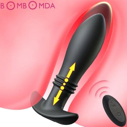 Thrusting Dildo Vibrator Butt Plug Anal Vibrator Wireless Remote Control Male Prostate Massager Anus Toys For Adults Vibrators