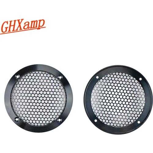 GHXAMP 3 Inch Car Speaker Grill Mesher Aluminum alloy Midrange Loudspeaker Net Enclosure Protection Cover Audio Accessories 2PCS
