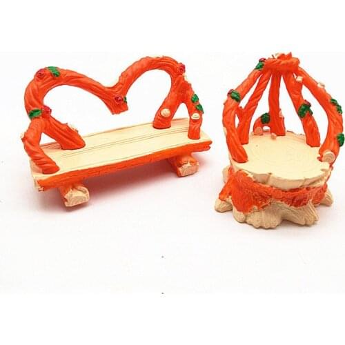 Vintage Crown Chair Miniatura Dollhouse Garden Home Bonsai Decoration Toy Miniature Mini Resin Craft Ornaments Micro Decor DIY
