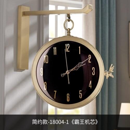 Modern Design Wall Clock Luxury Large Metal Living Room Gold Clock Wall Silent Nordic Creative Double Side Saat Home Decor ZB5WC