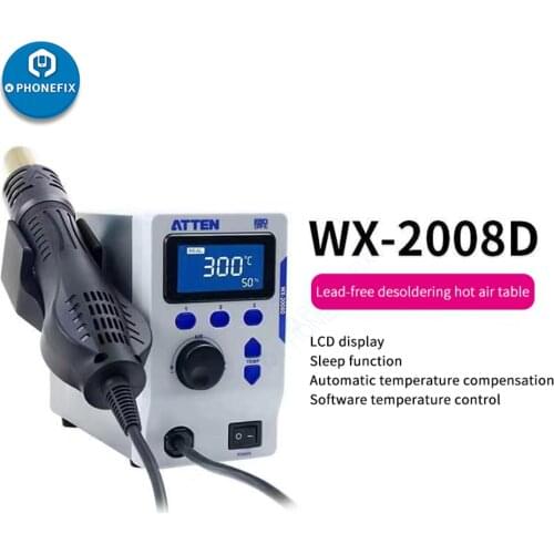ATTEN WX-2008D Hot Air Rework Station Intelligent Detection Hot Heat Air Gun Soldering Iron Welding Station For PCB Repair