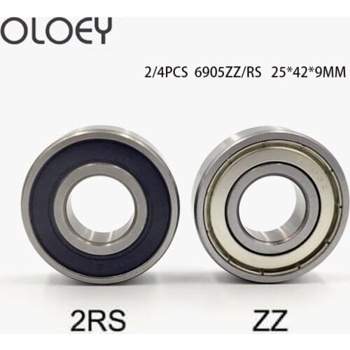 2/4PCS Free Shipping Bearing 6905ZZ 6905-2RS 25X42X9 6905 6905Z 6905RS ABEC-1 Single Row Deep Groove Ball Bearings Metric