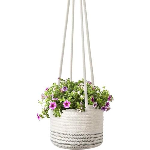 Hanging Basket Flower Pot Simple And Elegant Indoor Braided Durable Plant Hangers Home Decor