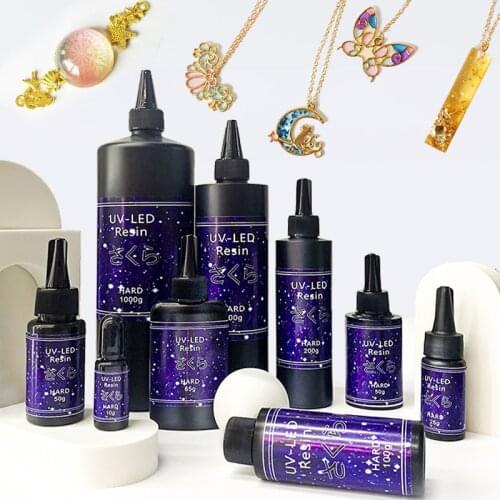 UV Resin Glue Ultraviolet Curing Solar Cure Sunlight Activated Hard DIY Quick Drying for Jewelry Resin Gel Resin Art Supplies