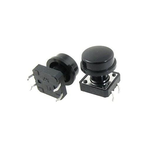 PCB Momentary Tact Tactile Push Button Switch Non Lock 12x12x13mm + Cap