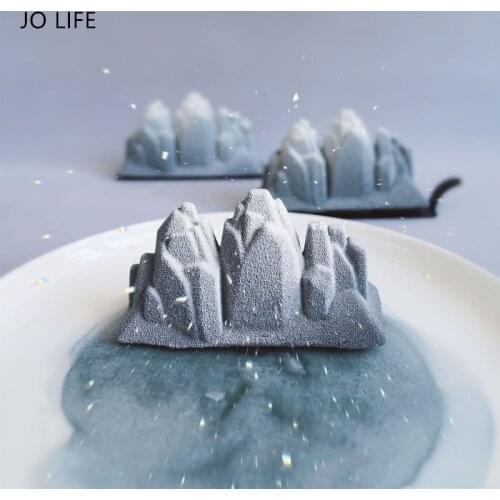 JO LIFE Silicone Mousse Mold Mountain Iceburg Cake Decoration Tool 3D Pastry Dessert Baking Mould
