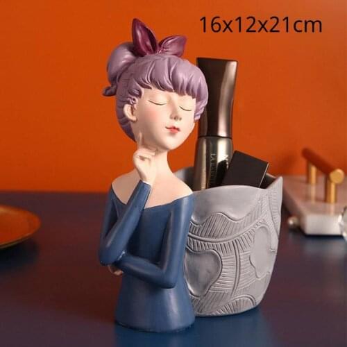 Girl Statue Sculpture Fruit Tray Storage Baskets Organizer Model Nordic Home Decor Accessories Living Room Desktop Decor Gifts