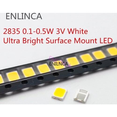 100pcs 0.1-0.5W SMD LED 2835 1/2W 0.5W 0.2W 0.1W 3V beads light cool cold warm white Surface Mount PCB Light Emitting Diode Lamp