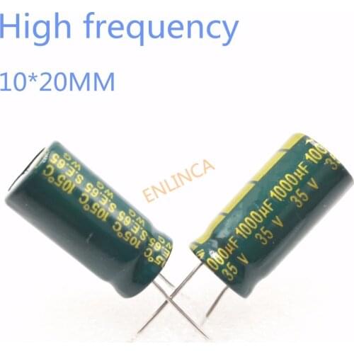 100pcs Good Quality 35V 25V 1000UF 10*20 Power Supply High-frequency Crystal Electrolytic Capacitor 35V1000uf 25v1000uf 8*16