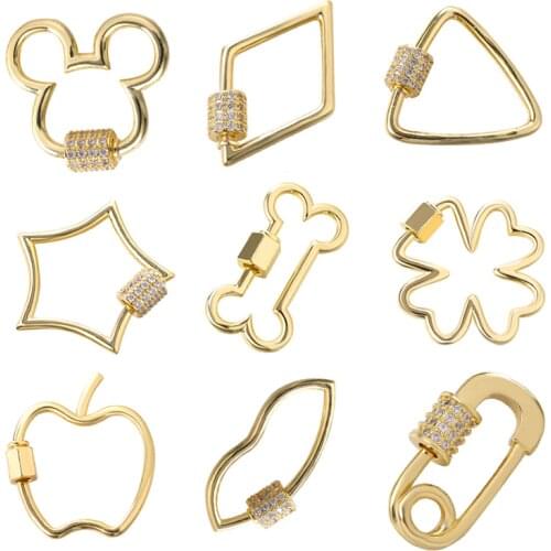 Juya DIY Decoration Fastener Spiral Locket Hooks Screw Clasps Accessories For Mesh Chains Pendant Gothic Jewelry Making Supplies