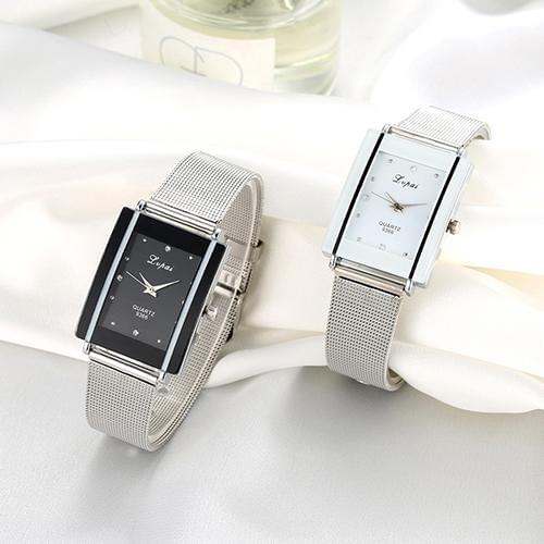 Top Brand Luxury Women Watch Fashion Rectangle Dial Stainless Steel Net Strap Quartz Ladies Wrist Watches relojes para mujer