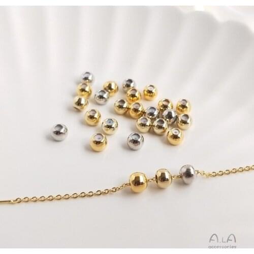1 Pcs/Set 14K Light Gold 18K Gold with Silicone Positioning Beads Chain Adjustment Beads DIY Necklace for Jewelry Making
