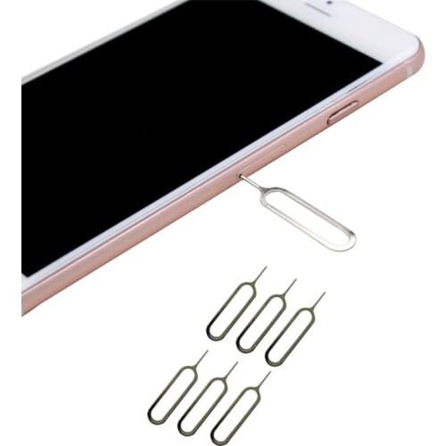 10pc Metal Sim Card Eject Pin Key Tray Universal Removal Needle Opener Ephone card for HTC Samsung for iPhone 7 6 Plus 5 Xiaomi