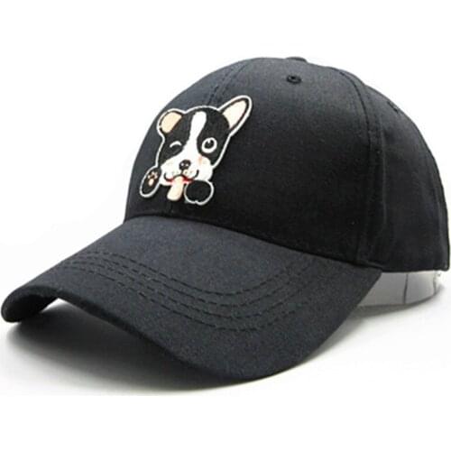 2021 Cartoon Dog Embroidery Cotton Baseball Cap Hip-hop Adjustable Snapback Hats for Men and Women 152