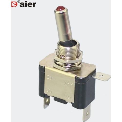 25PCS ASW-07D Illuminated 12.2MM Automotive Toggle Switch 20A SPST 3 Pin ON-OFF With 12V LED