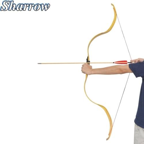 25lbs Archery Arc Moon Short Bow Traditional Bow Handmade Recurve Bow Outdoor Hunting Shooting Practice Slingshot Hunting