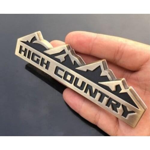 3D Metal Bronze HIGH COUNTRY 4X4 Auto Trunk Emblems Badge Decal Sticker Car Accessories Car Decor Decorations
