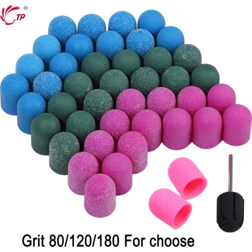 100pcs 80#120#180 Nail Sanding Band Cap Cutter For Manicure Set Apparatus for Manicure Sanding Band for Pedicure Cutter for Nail