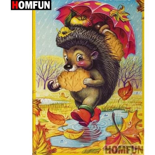 HOMFUN Full Square/Round Drill 5D DIY Diamond Painting "Cartoon Hedgehog" Embroidery Cross Stitch 5D Home Decor A08636