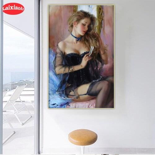 Diy Diamond Painting Hot selling home art, sexy woman Diamond Embroidery Full square round drilling 5d Diamond Mosaic kits
