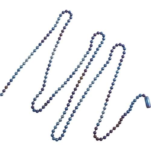 Mackwalker Pure Titanium Military Ball Bead Chain Dog Tag Bead Necklace for Men and Women 3mm Bead