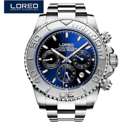 Mechanical Watches Men Business Male Wrist Watch LOREO 316L stainless steel 200M Waterproof clock Relogio Automatico Masculino