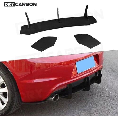 ABS Black Rear Lip diffuser Splitters Spoiler for Volkswagen VW Scirocco R 2009-2017 Bumper Fins Shark Style Trim Covers Plate